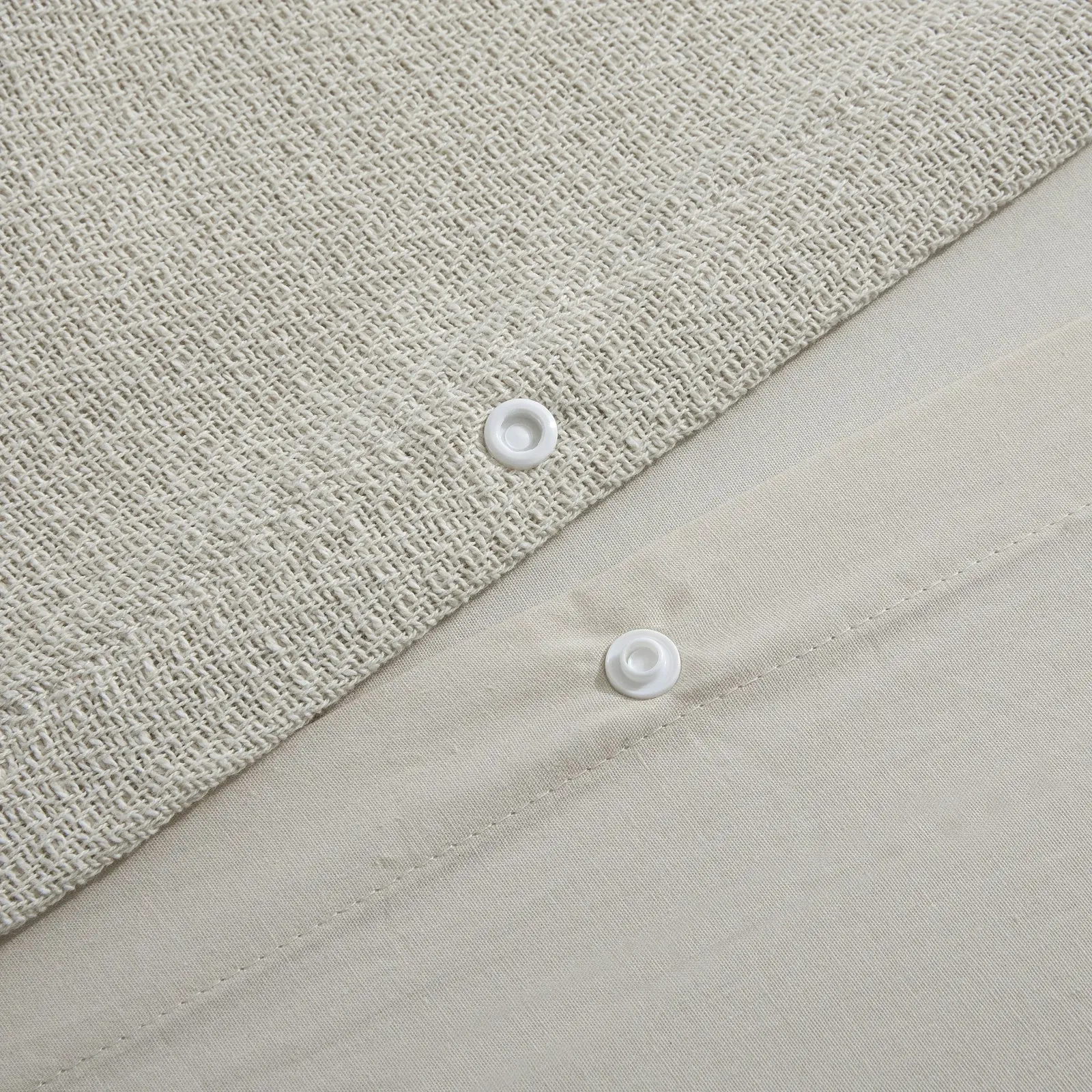 Dreamaker Herringbone 100% Cotton Quilt Cover Set Natural - Cream Single Bed