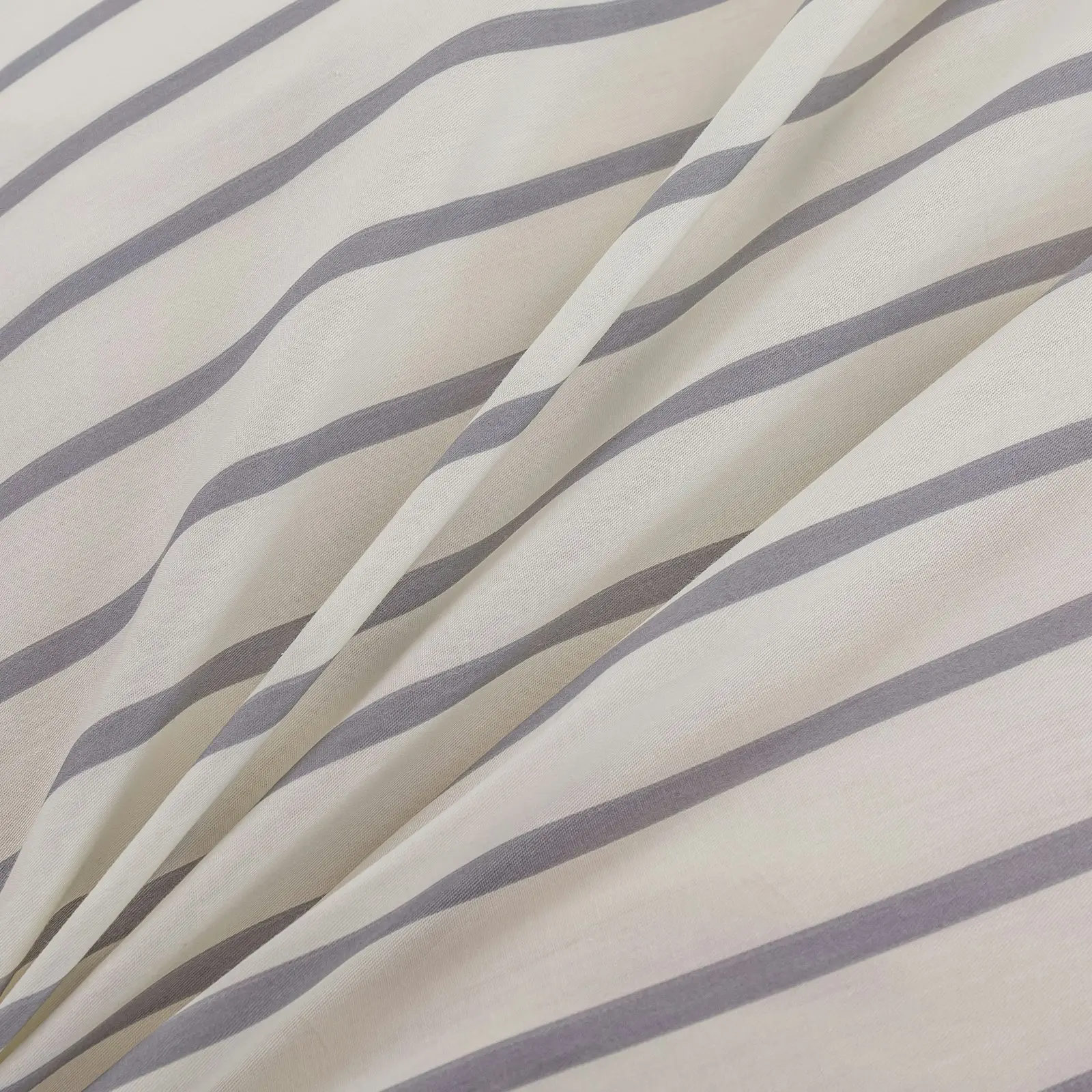 Dreamaker Miller Stripe 100% Cotton Reversible Quilt Cover Set King Single Bed Grey