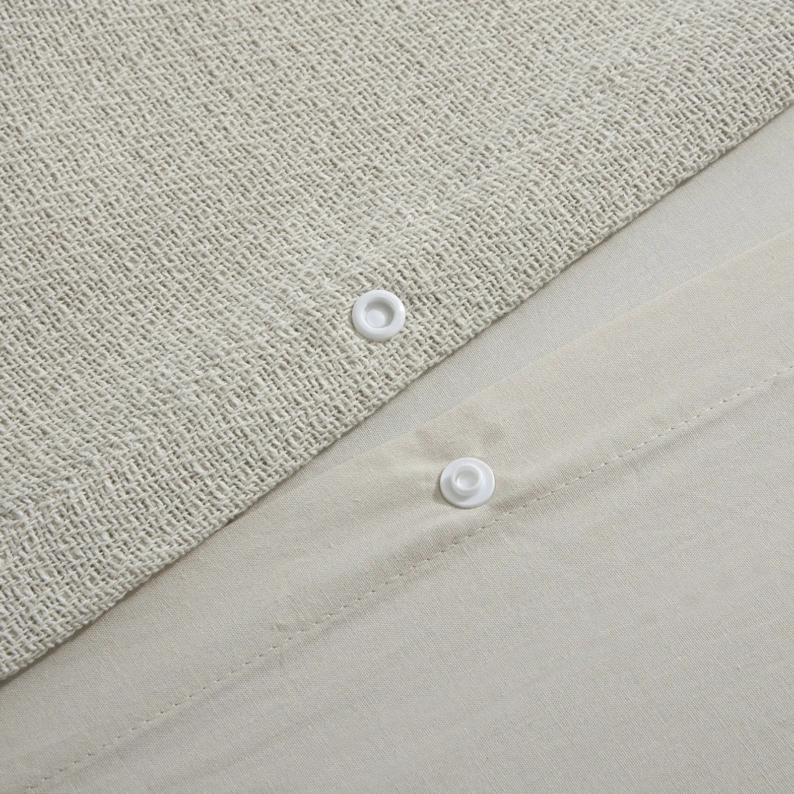 Dreamaker Herringbone 100% Cotton Quilt Cover Set Natural Cream Double Bed