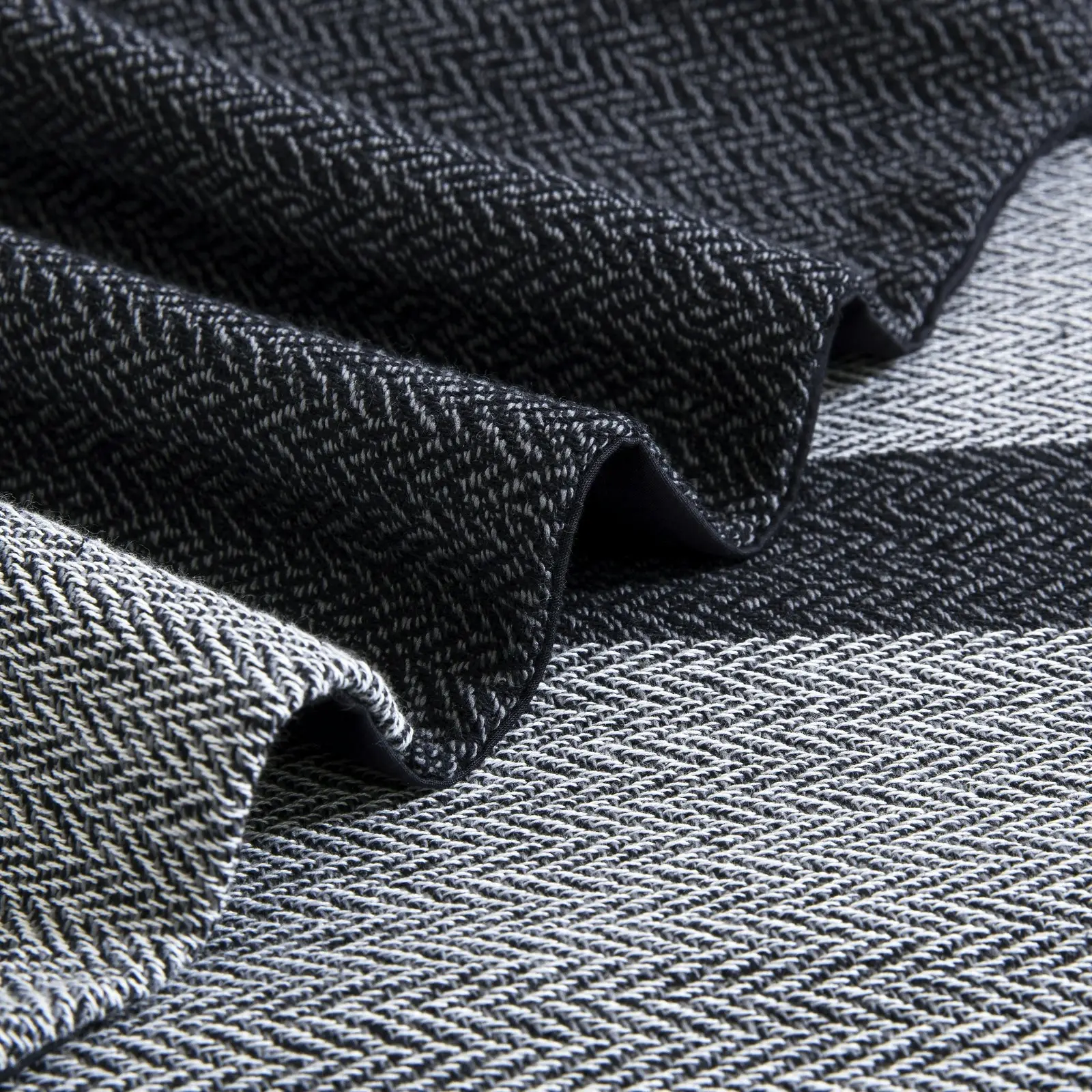 Dreamaker Herringbone 100% Cotton Quilt Cover Set Charcoal Grey Double Bed