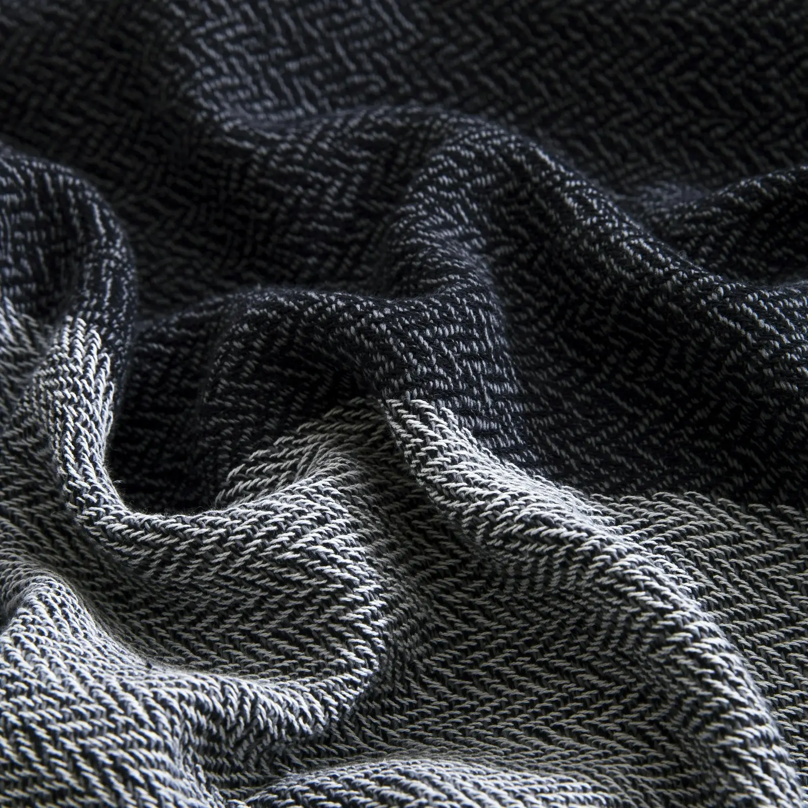 Dreamaker Herringbone 100% Cotton Quilt Cover Set Charcoal Grey Double Bed