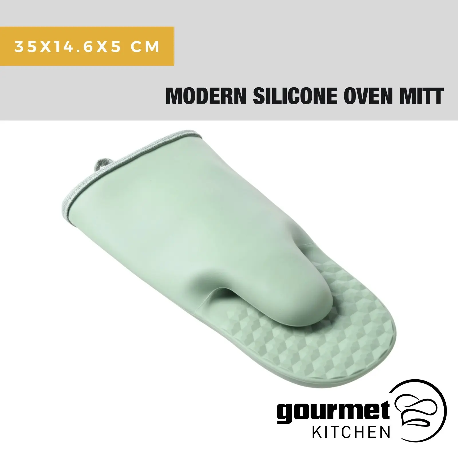 Gourmet Kitchen Modern Silicone Oven Mitt Sage Honeycomb