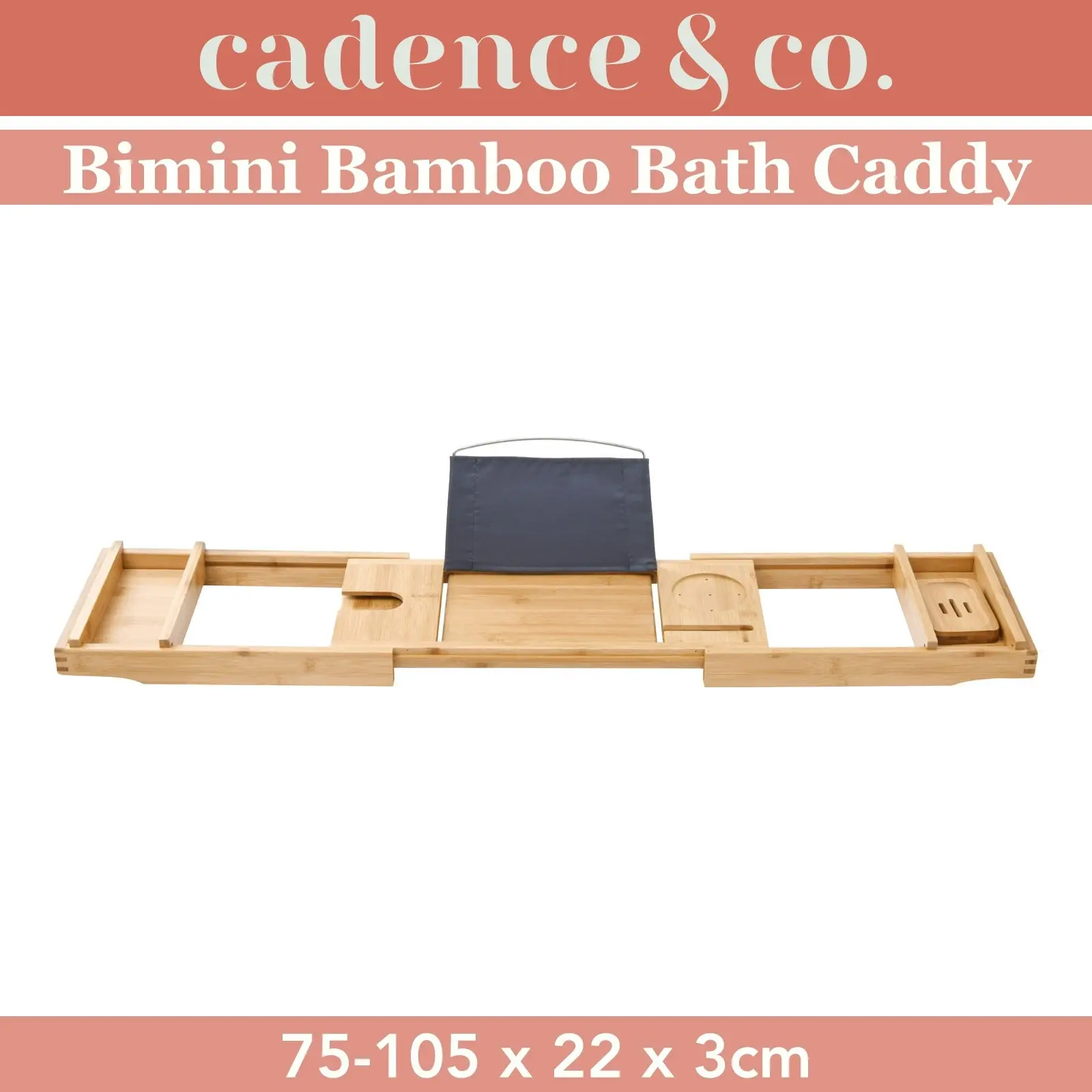 Cadence & Co. Bimini Bamboo Bath Caddy Natural