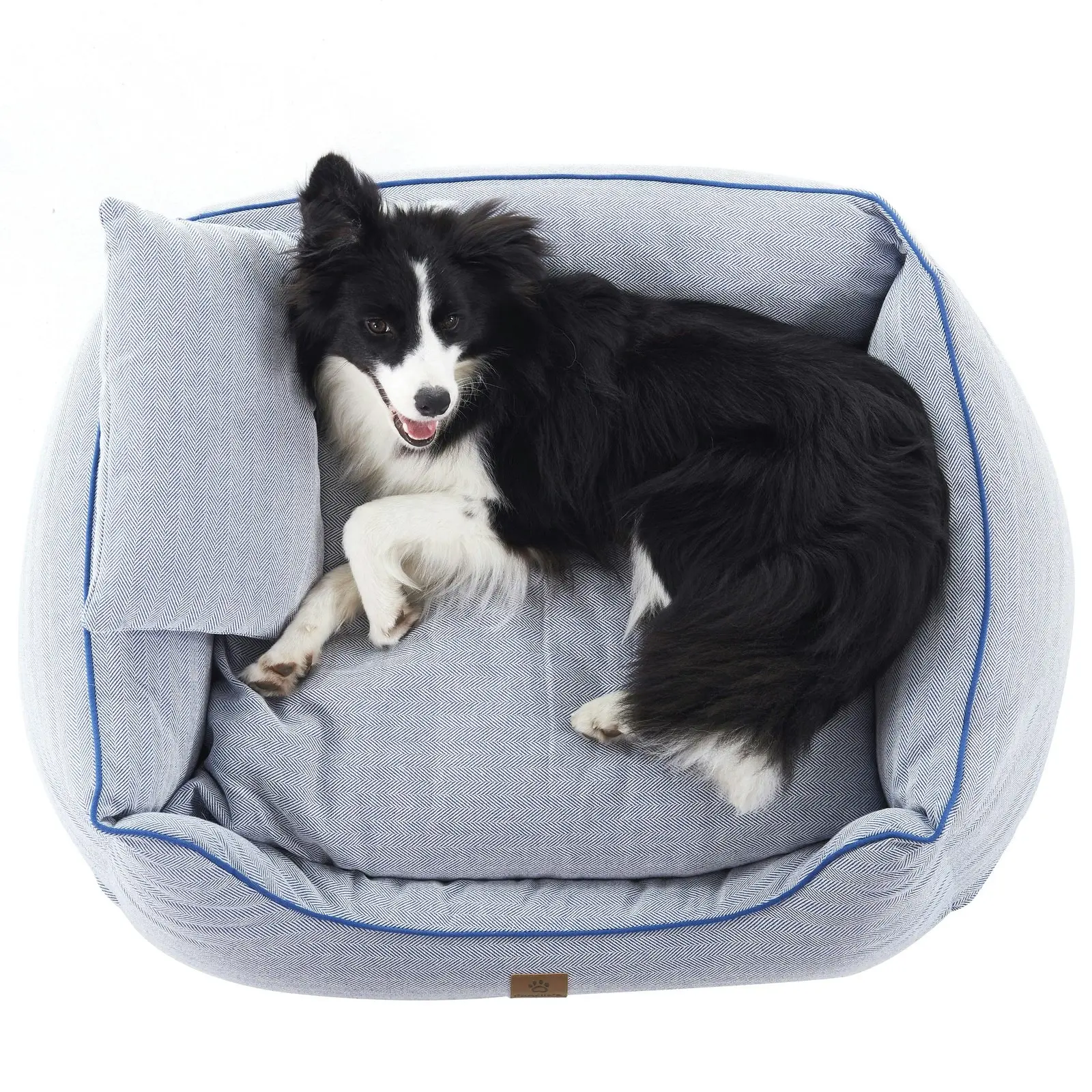 Charlie's Hampton Herringbone 3pc Dog Bed Blue