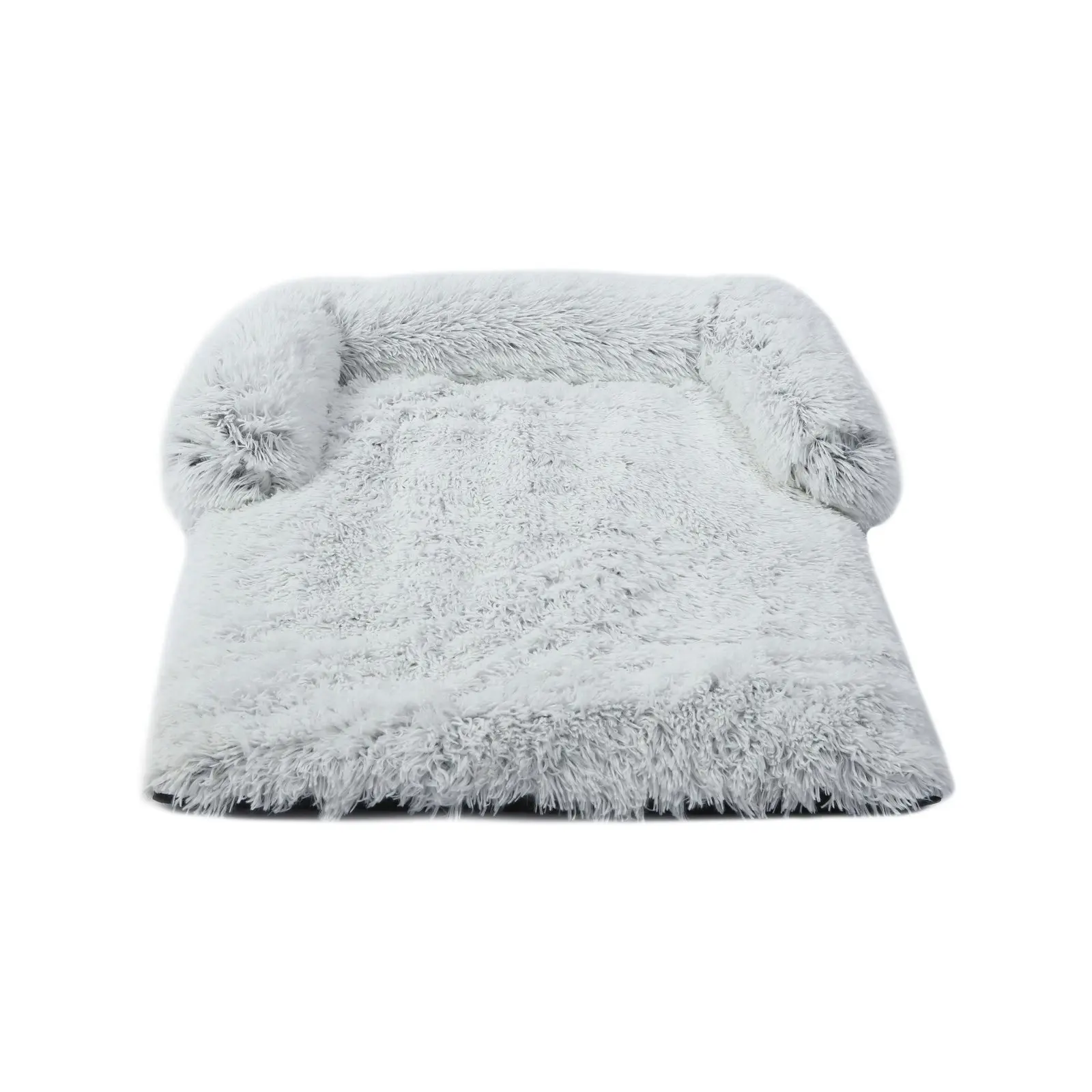 Charlie's Shaggy Faux Fur Bolster Sofa Protector Calming Dog Bed Arctic White Large