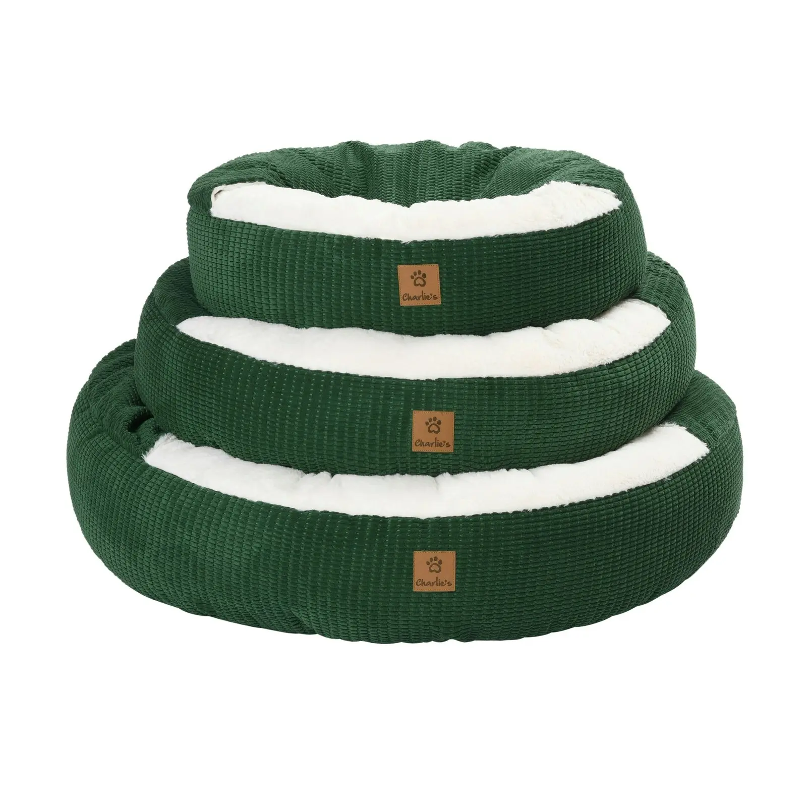 Charlie's Snookie Hooded Calming Dog Bed Eden Green Medium