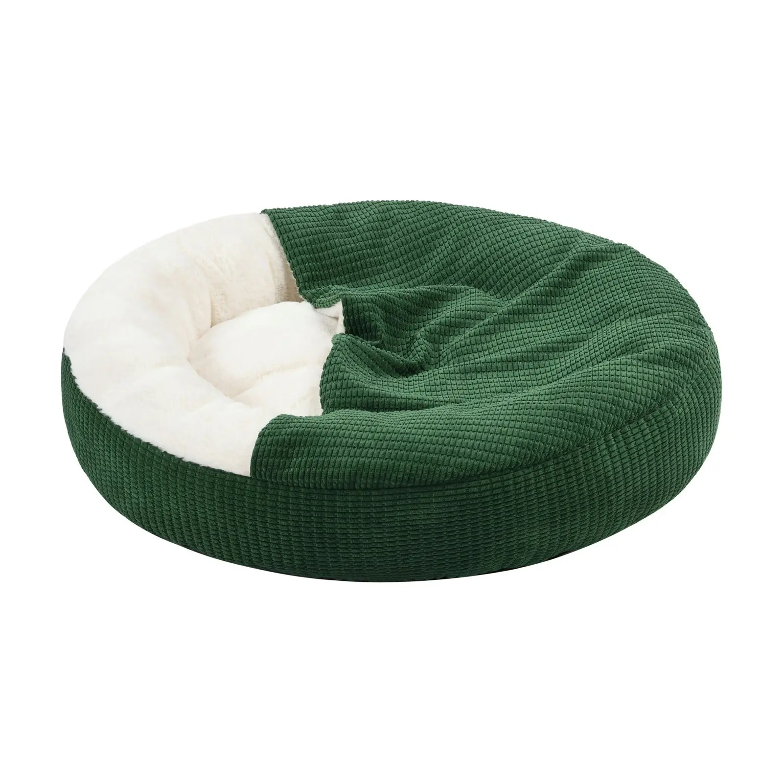 Charlie's Snookie Hooded Calming Dog Bed Eden Green Medium