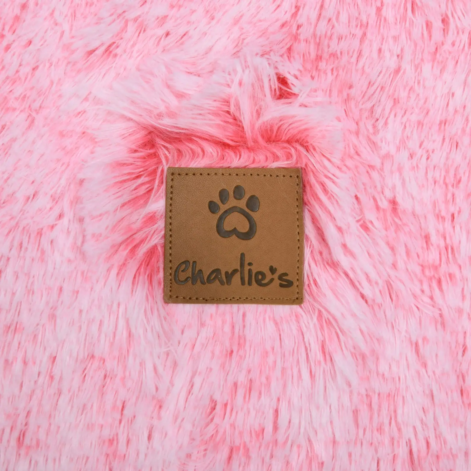 Charlie's Shaggy Faux Fur Bolster Sofa Protector Calming Dog Bed Ombre Pink Large