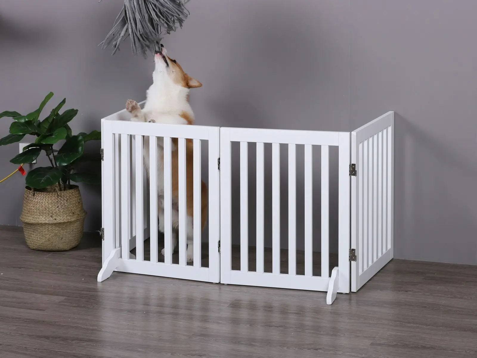 5000544 4 Panel Freestanding Pet Gate White