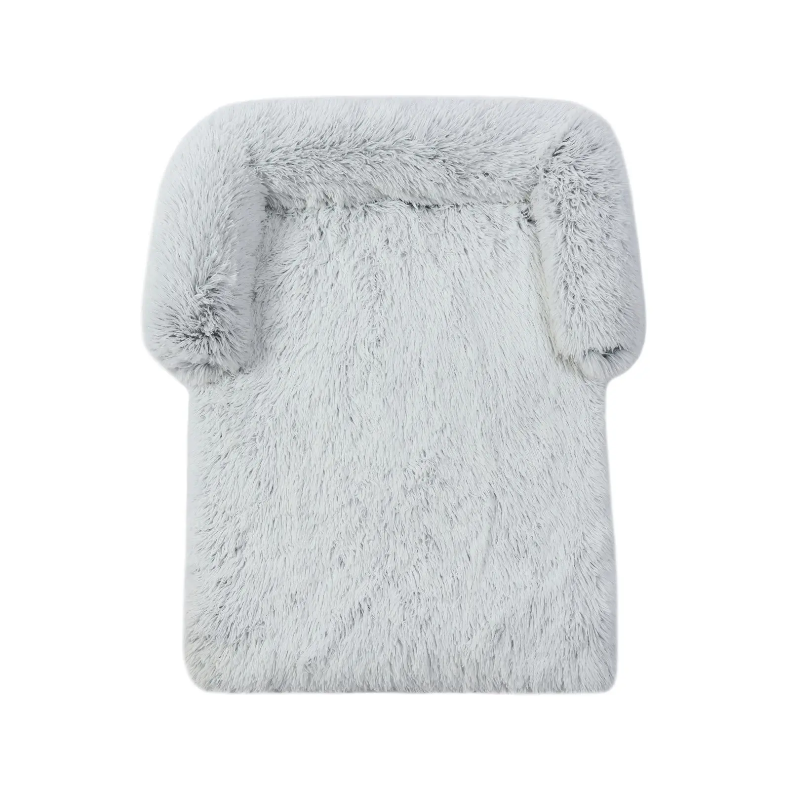 Charlie's Shaggy Faux Fur Bolster Sofa Protector Calming Dog Bed Arctic White 120x105x15cm XX-Large