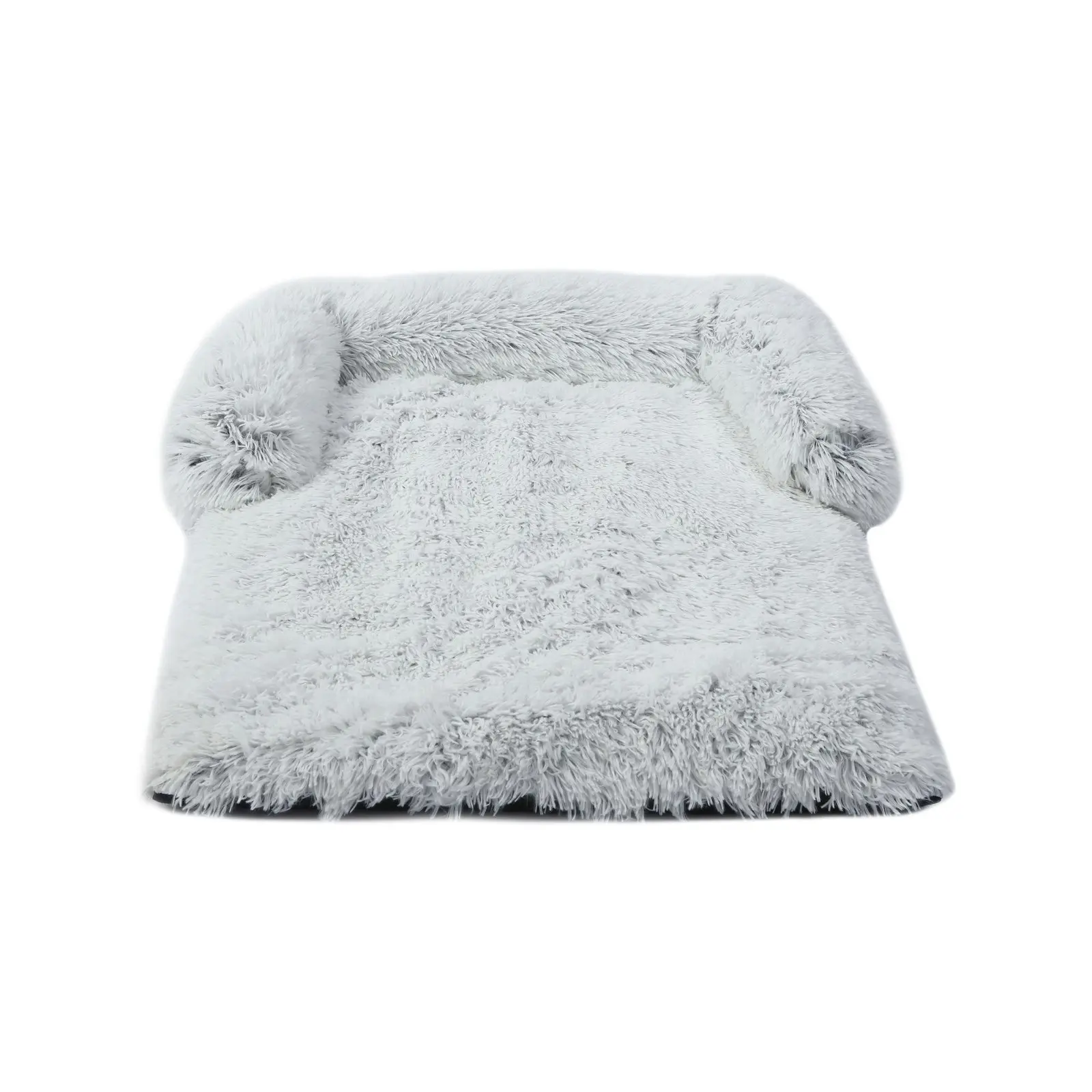 Charlie's Shaggy Faux Fur Bolster Sofa Protector Calming Dog Bed Arctic White 120x105x15cm XX-Large