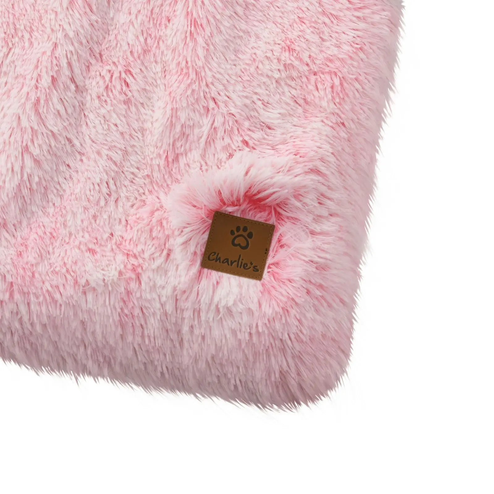 Charlie's Shaggy Faux Fur Bolster Sofa Protector Calming Dog Bed Ombre Pink XX-Large