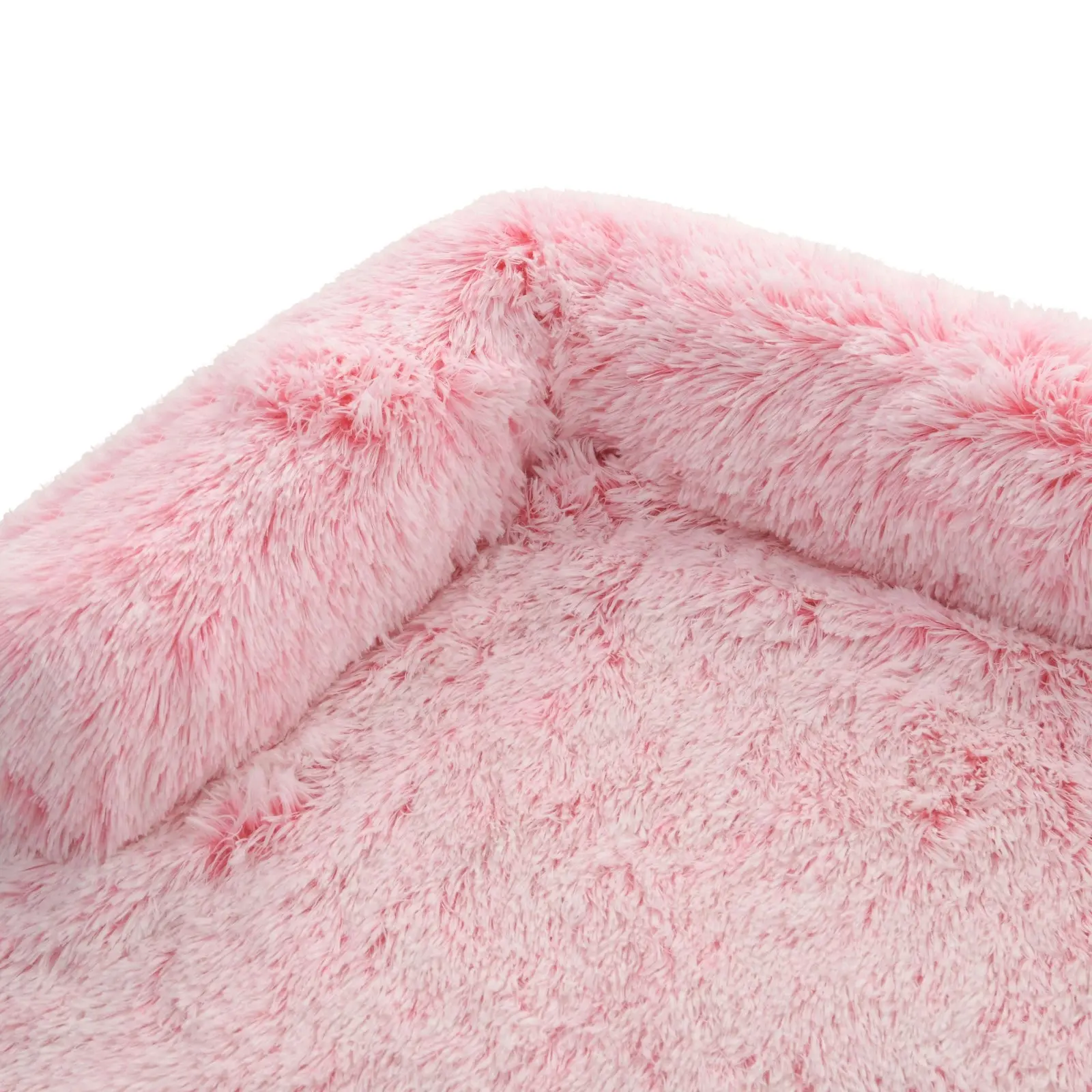 Charlie's Shaggy Faux Fur Bolster Sofa Protector Calming Dog Bed Ombre Pink XX-Large