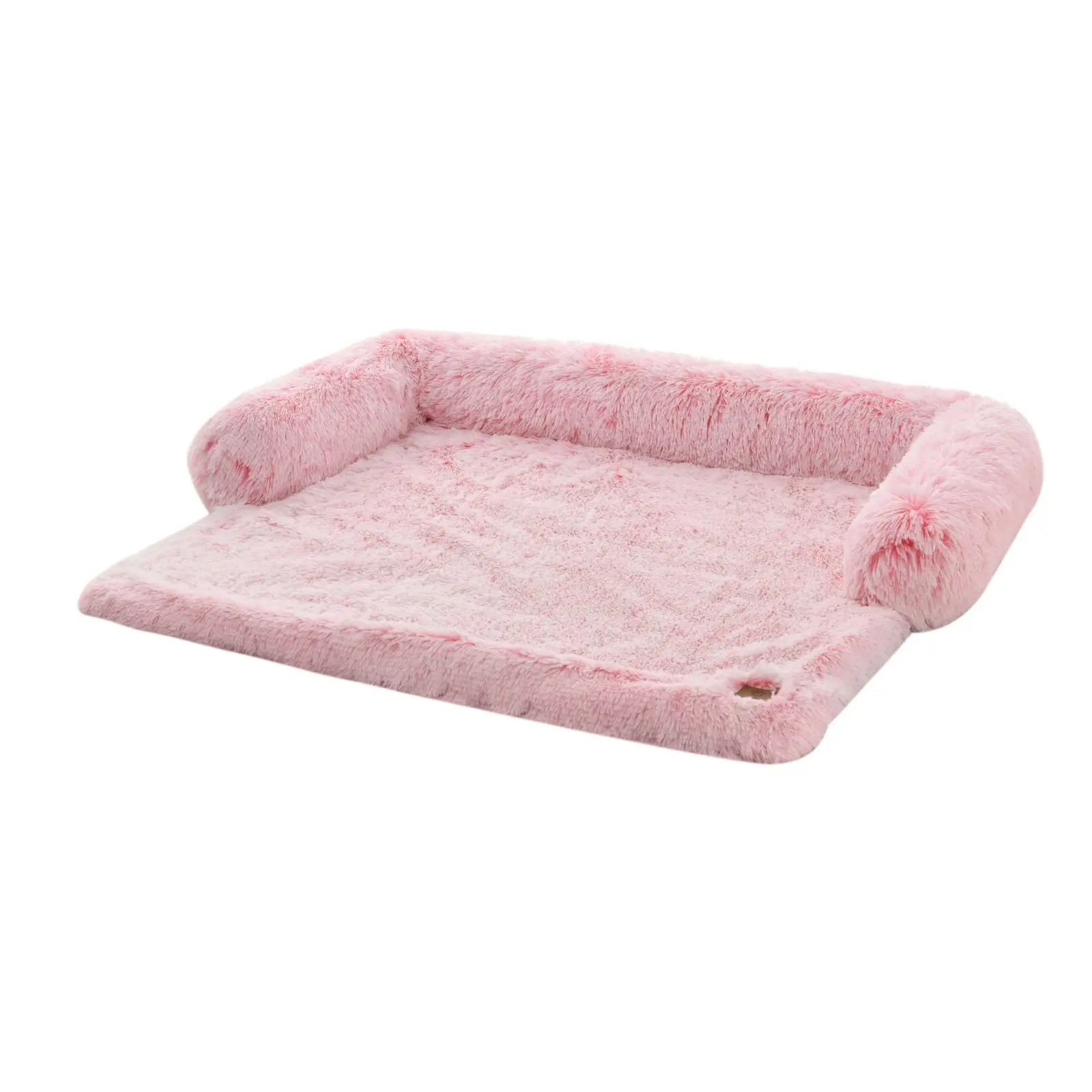 Charlie's Shaggy Faux Fur Bolster Sofa Protector Calming Dog Bed Ombre Pink XX-Large