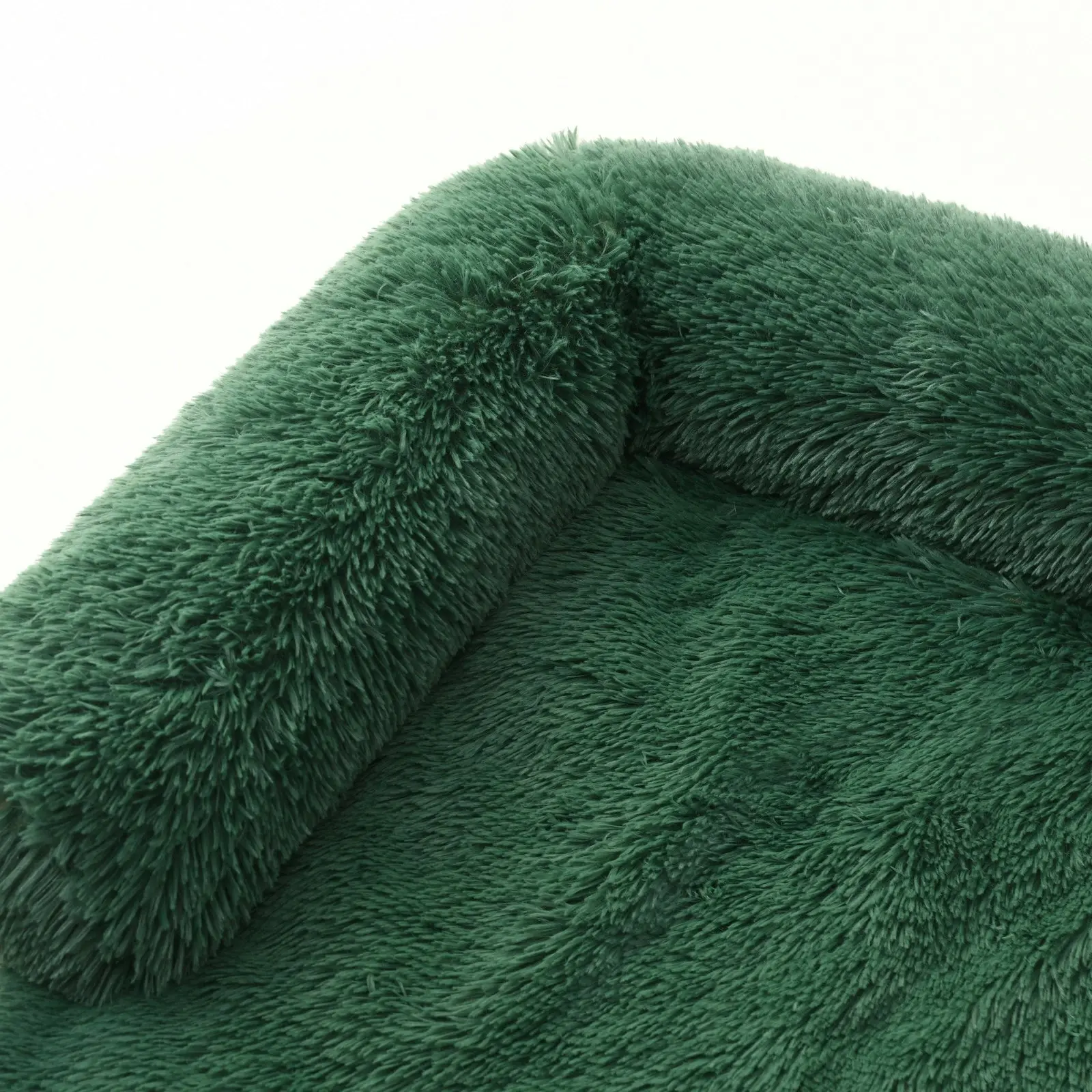 Charlie's Shaggy Faux Fur Bolster Sofa Protector Calming Dog Bed Eden Green XX-Large