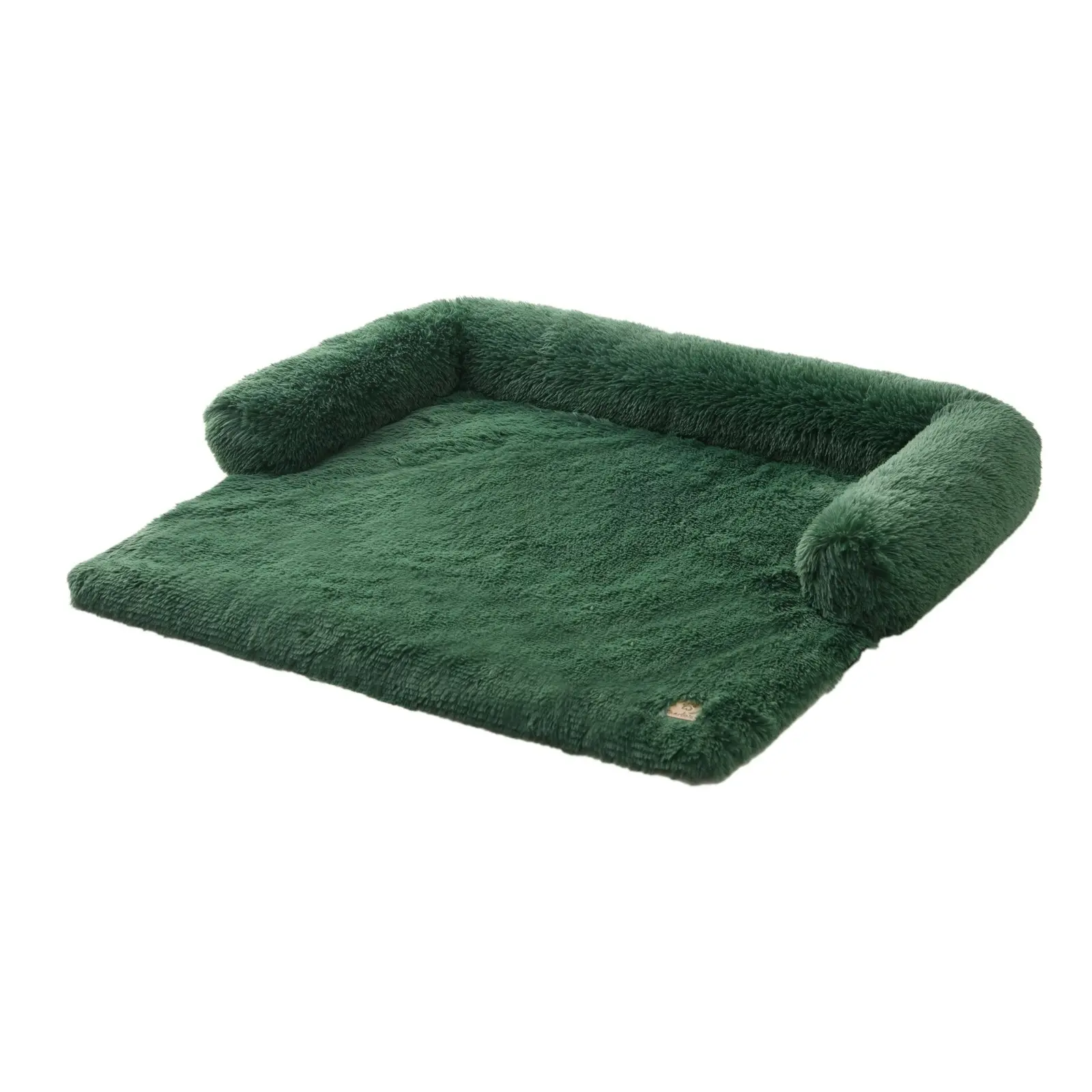 Charlie's Shaggy Faux Fur Bolster Sofa Protector Calming Dog Bed Eden Green XX-Large