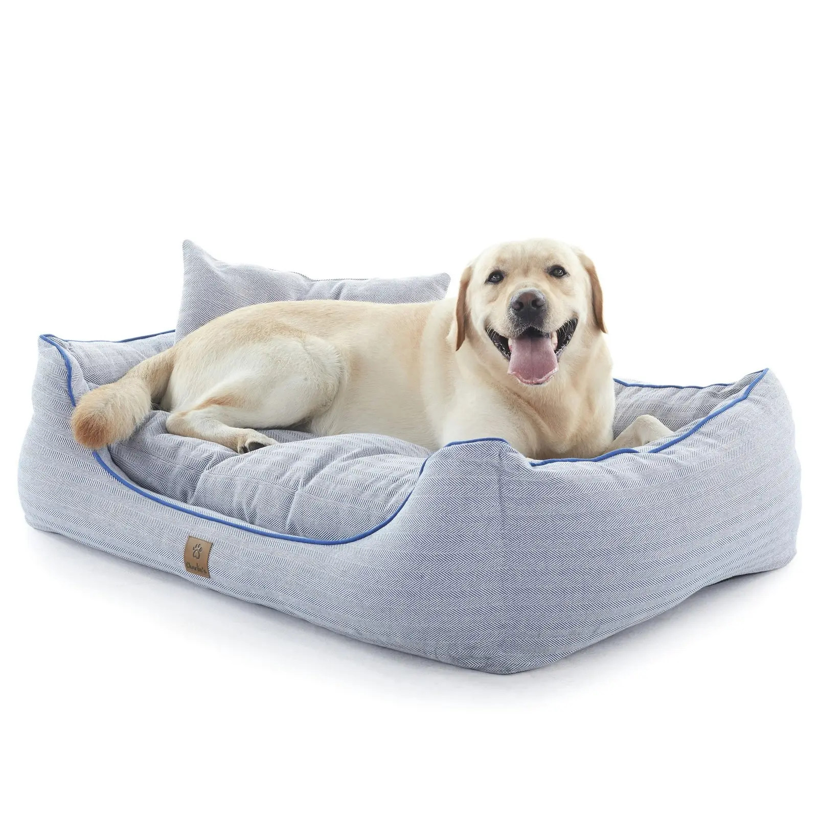 Charlie's Hampton Herringbone 3pc Dog Bed Blue Large