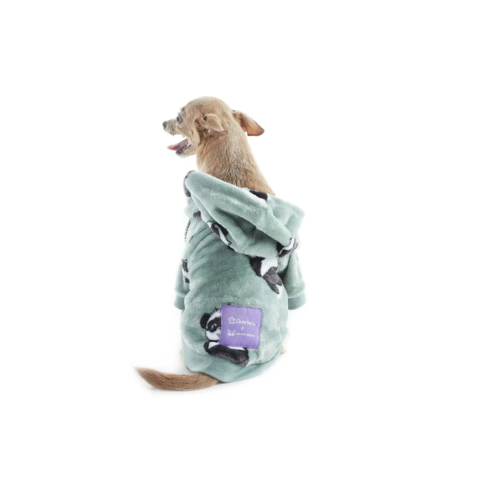 Charlie's Uggo Pand-UH! Dog Hoodie Sage Extra Small