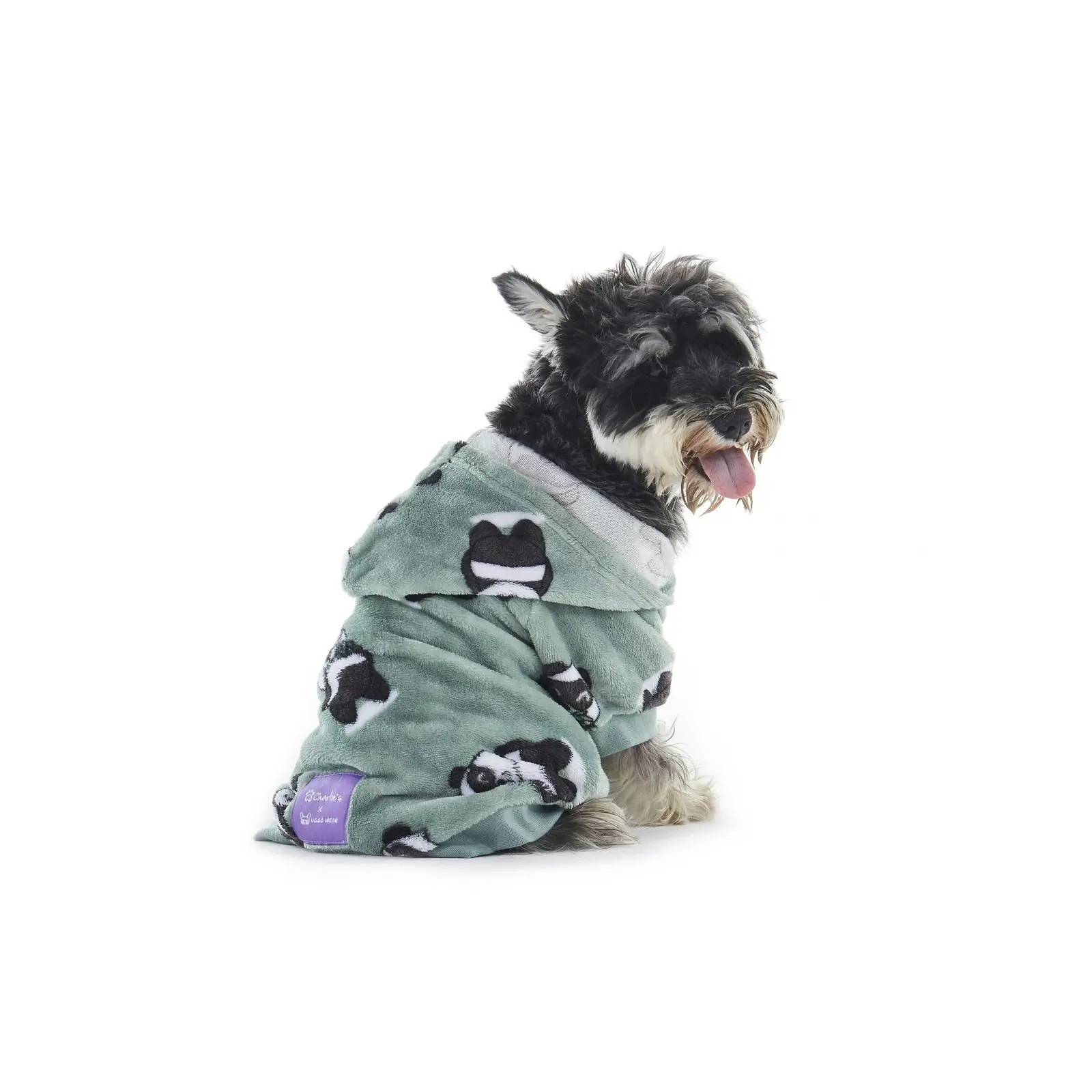 Charlie's Uggo Pand-UH! Dog Hoodie Sage Small