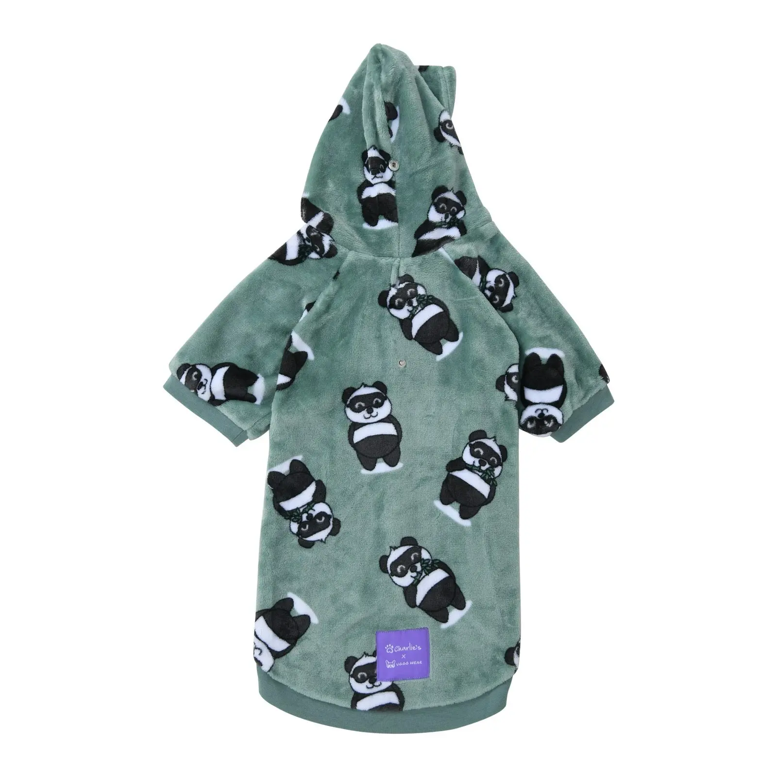 Charlie's Uggo Pand-UH! Dog Hoodie Sage Medium