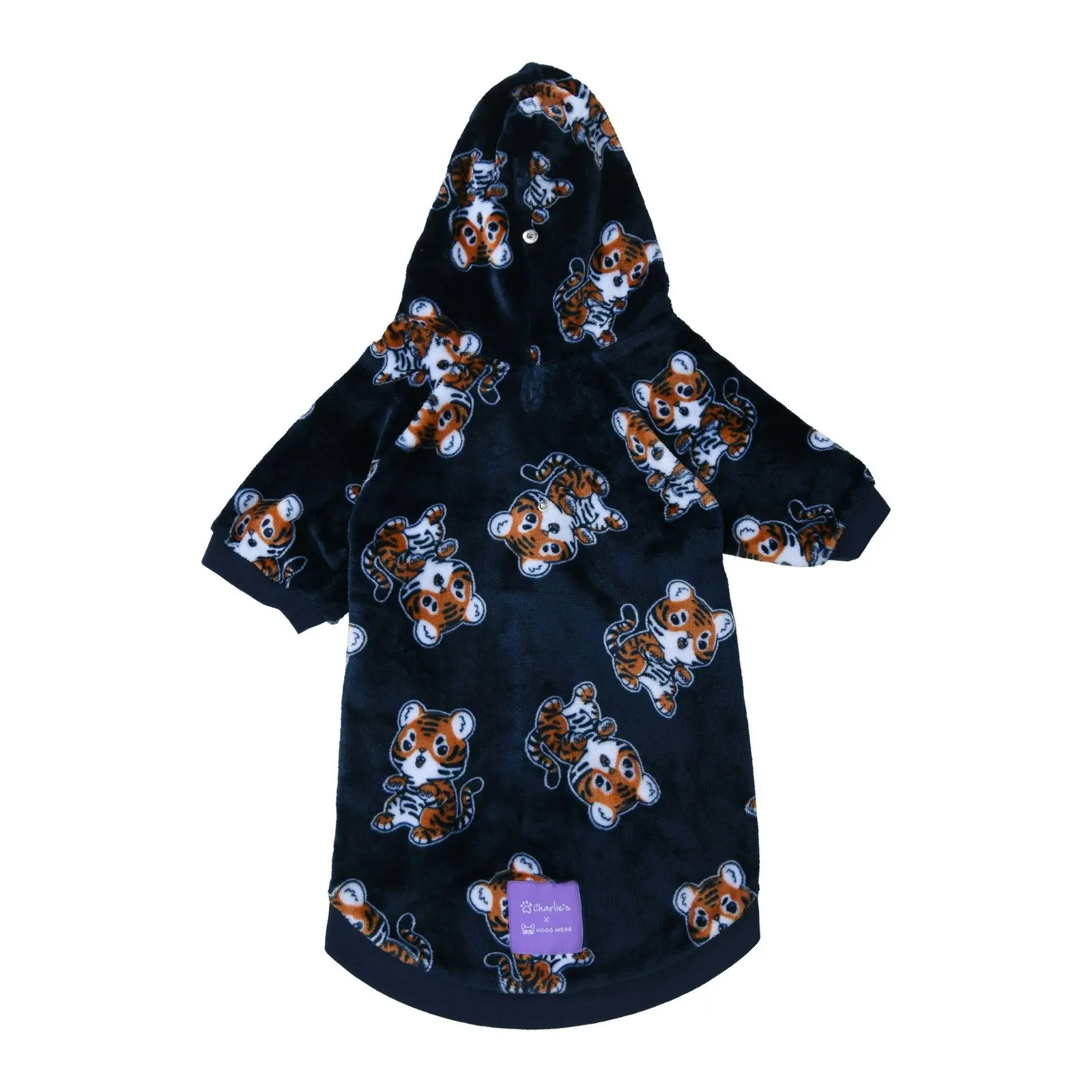 Charlie's Uggo Tig-AWR Dog Hoodie Navy Medium