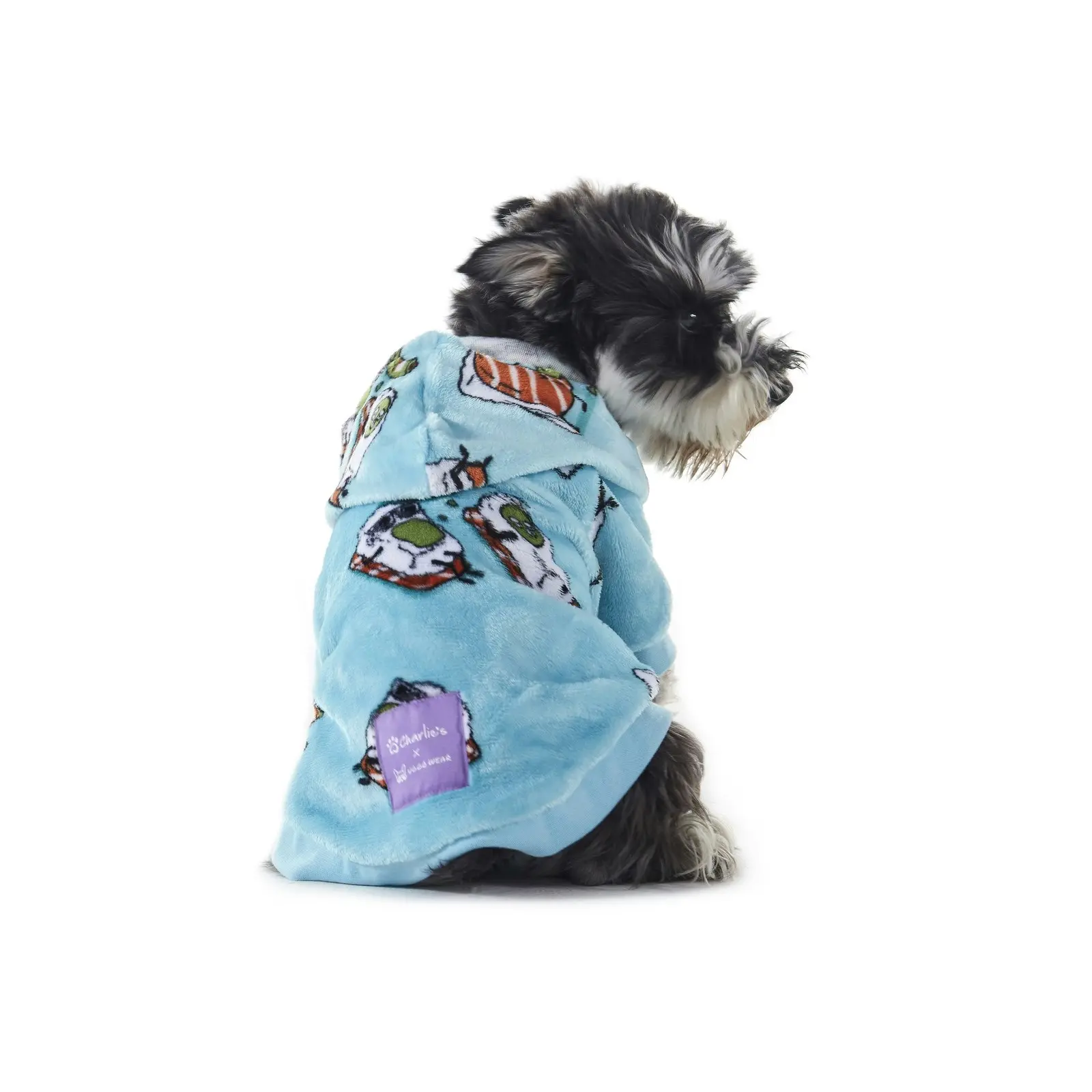 Charlie's Uggo Wassup'b Dog Hoodie Teal Small