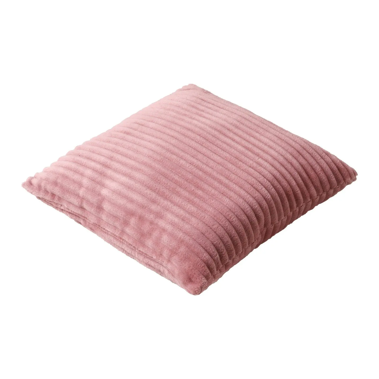 Dreamaker Embossed Teddy Fleece Cushion Blush 45x45cm