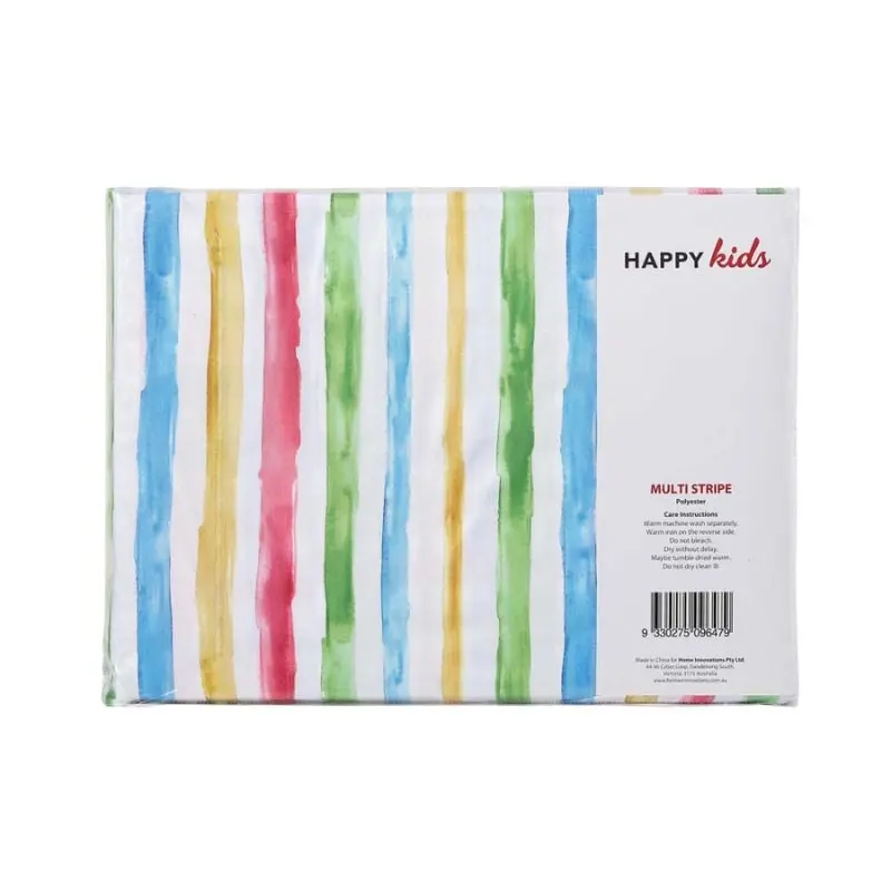 Happy Kids Stripes Printed Microfibre Sheet Set