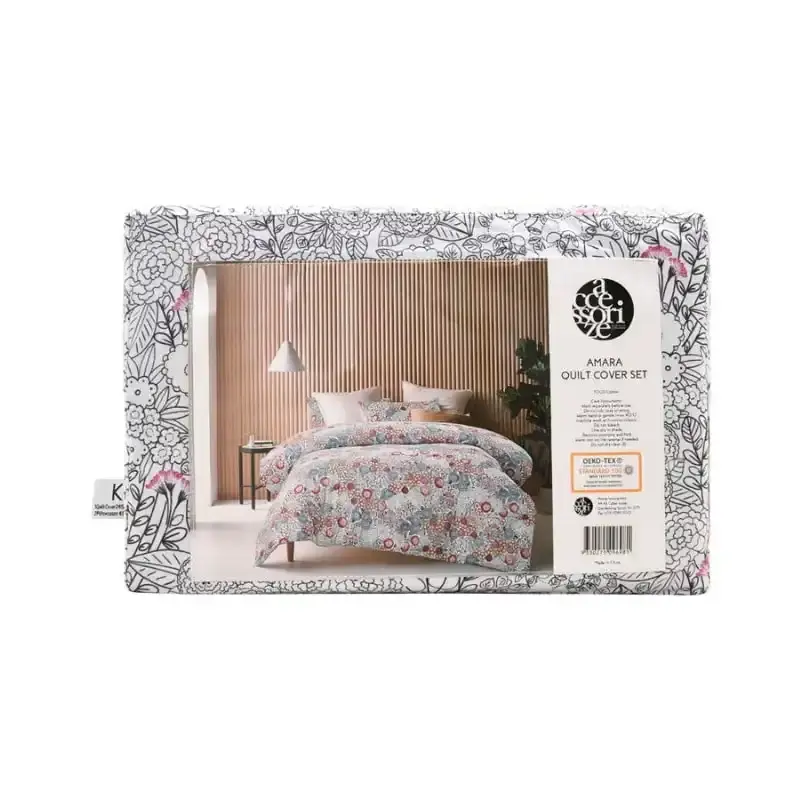 Accessorize Amara Washed Cotton Printed Quilt Cover Set