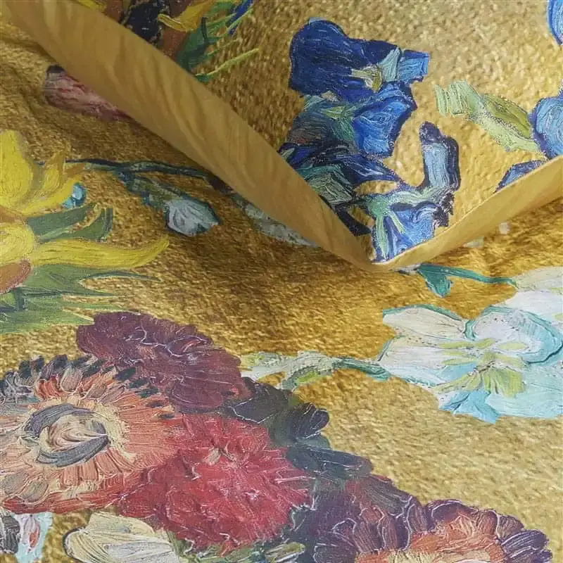 Bedding House Van Gogh Partout des Fleurs Cotton Sateen Gold Quilt Cover Set