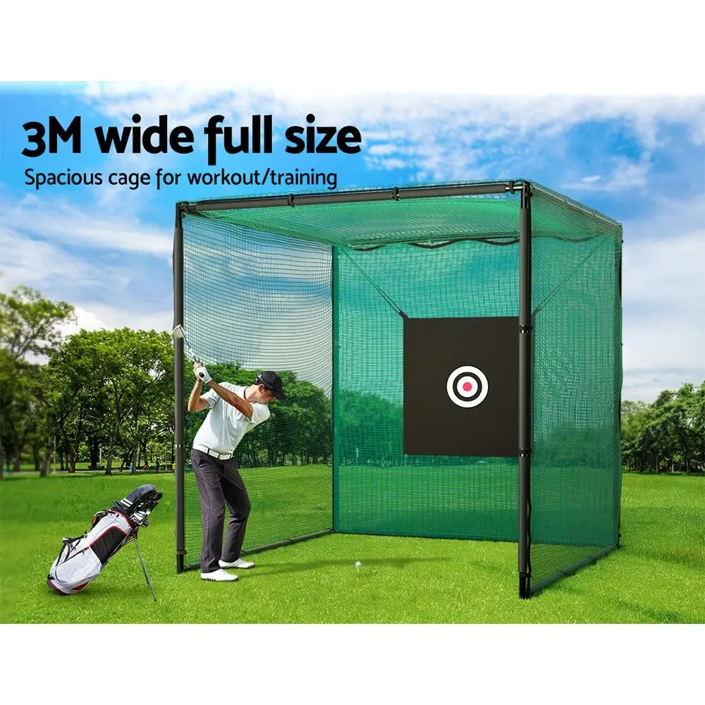 Everfit 3m Golf Practice Net Hitting Cage with Steel Frame Baseball Training