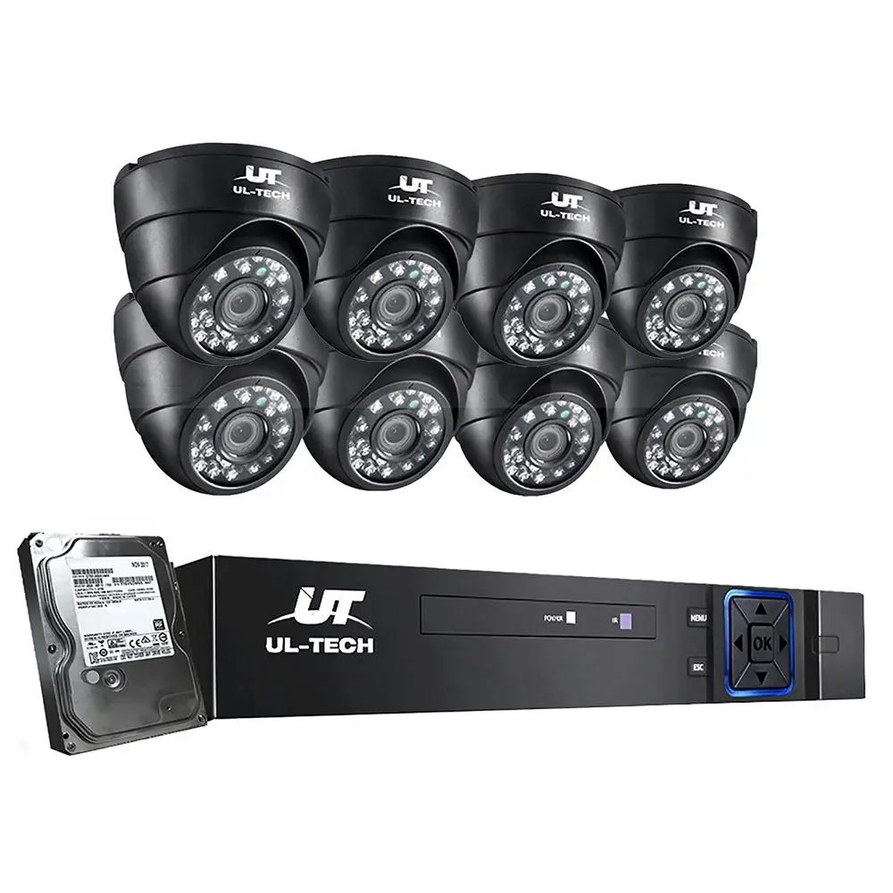 UL-tech CCTV Camera Security System 8CH DVR 8 Dome Cameras 1TB Hard Drive