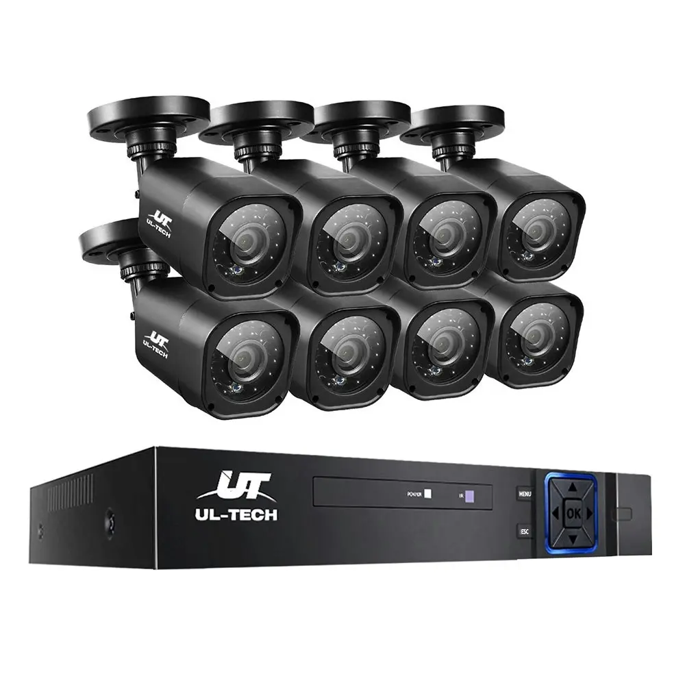 UL-tech CCTV Camera Security System 8CH DVR 8 Square Cameras 1080P Outdoor Home