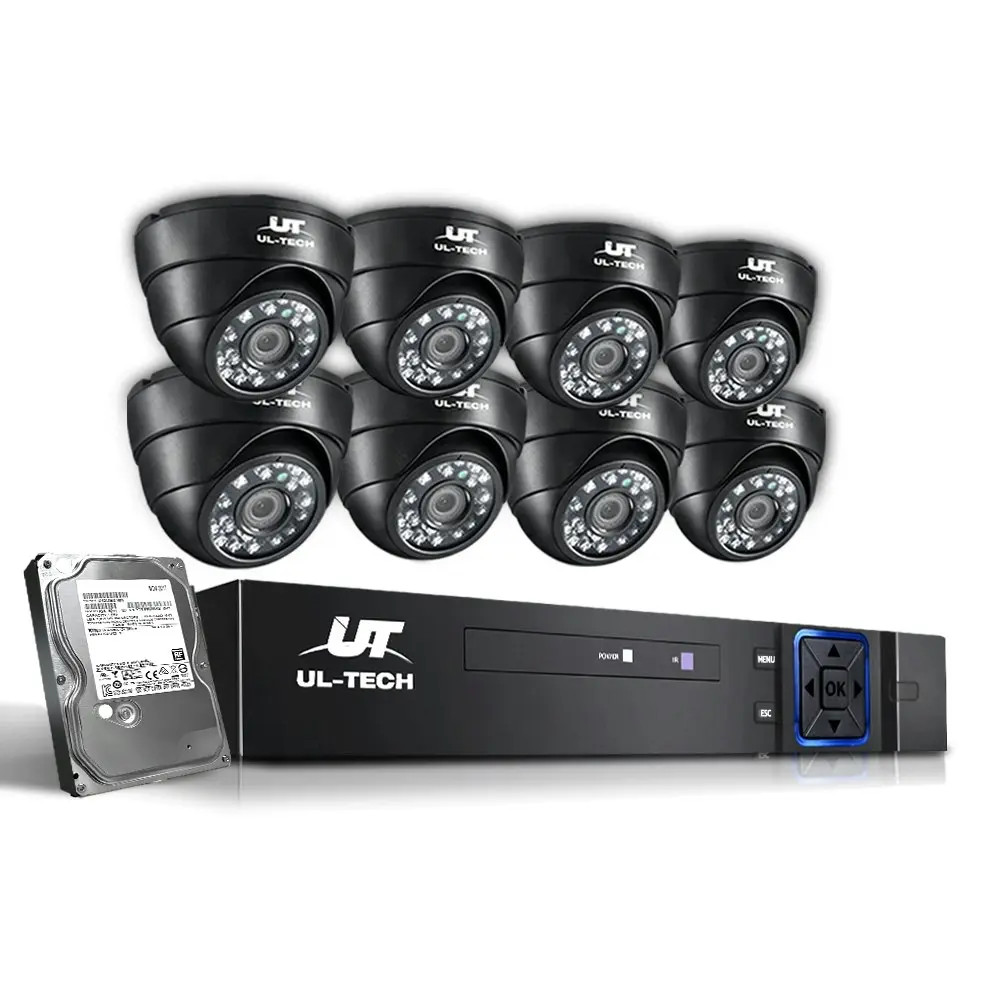 UL-tech CCTV Camera Security System 8CH DVR 8 Dome Cameras 2TB Hard Drive