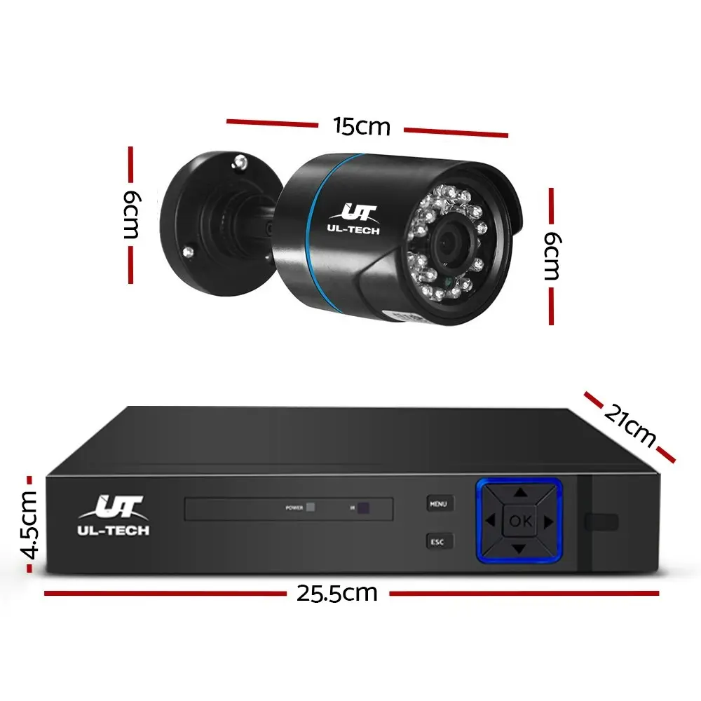 UL-tech CCTV Security System 4CH DVR 4 Cameras 2TB Hard Drive