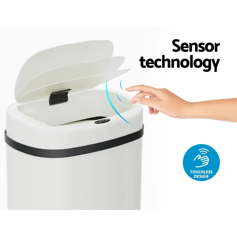 Devanti 50L Sensor Bin Motion Rubbish Automatic White