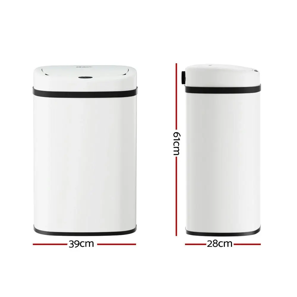 Devanti 50L Sensor Bin Motion Rubbish Automatic White