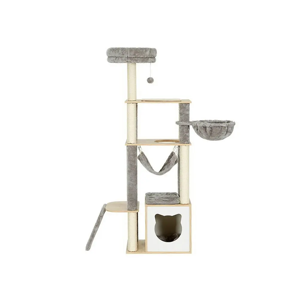 i.Pet Cat Tree 152cm Tower Scratching Post Scratcher Wood Bed Condo Toys House Ladder