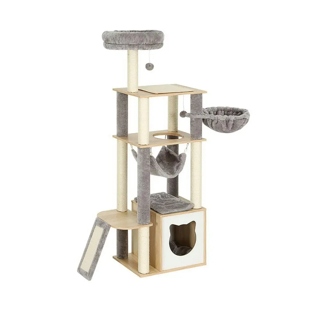 i.Pet Cat Tree 152cm Tower Scratching Post Scratcher Wood Bed Condo Toys House Ladder