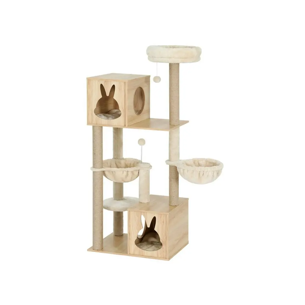 i.Pet Cat Tree 141cm Tower Scratching Post Scratcher Wood Bed Condo Toys House Ladder