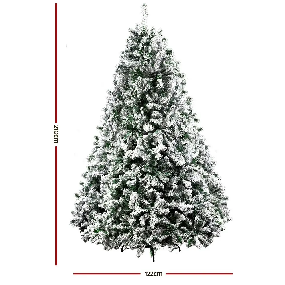 Jingle Jollys Christmas Tree 2.1M Xmas Trees Decorations Snowy 1106 Tips