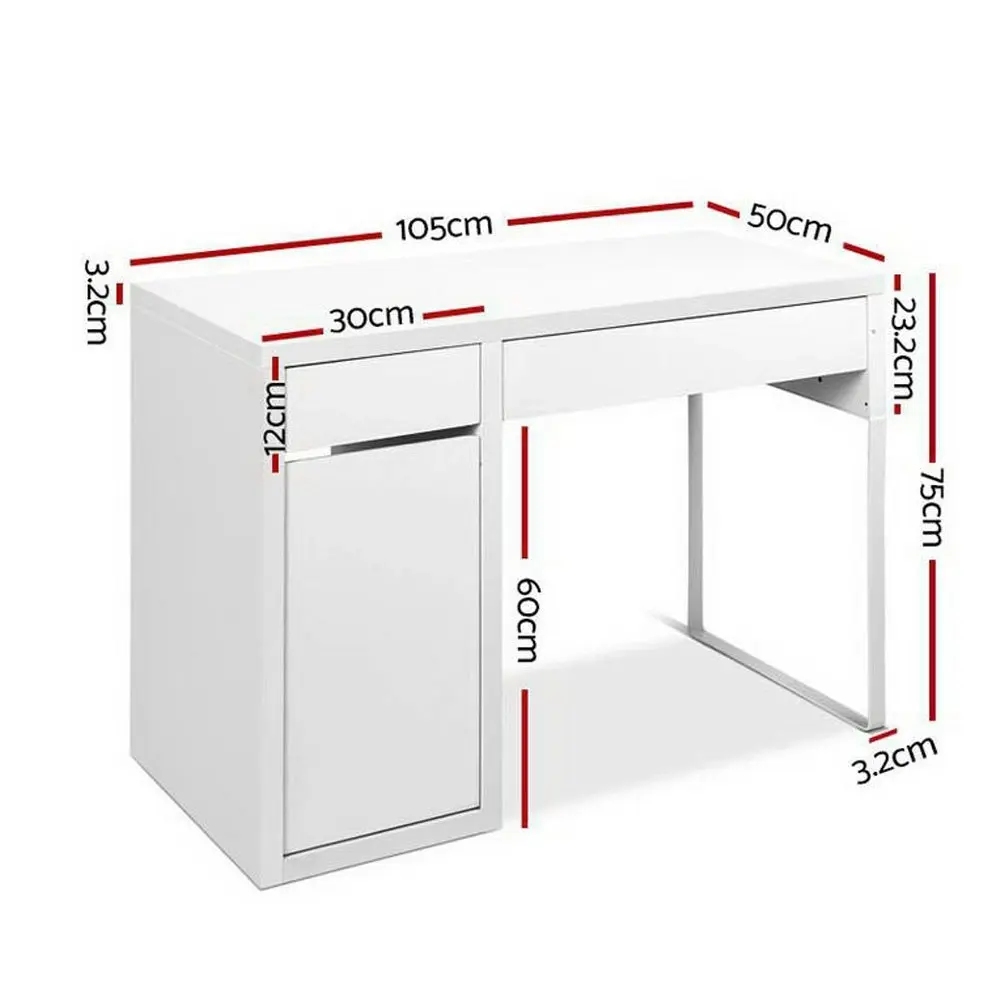 Artiss Computer Desk Drawer Cabinet White