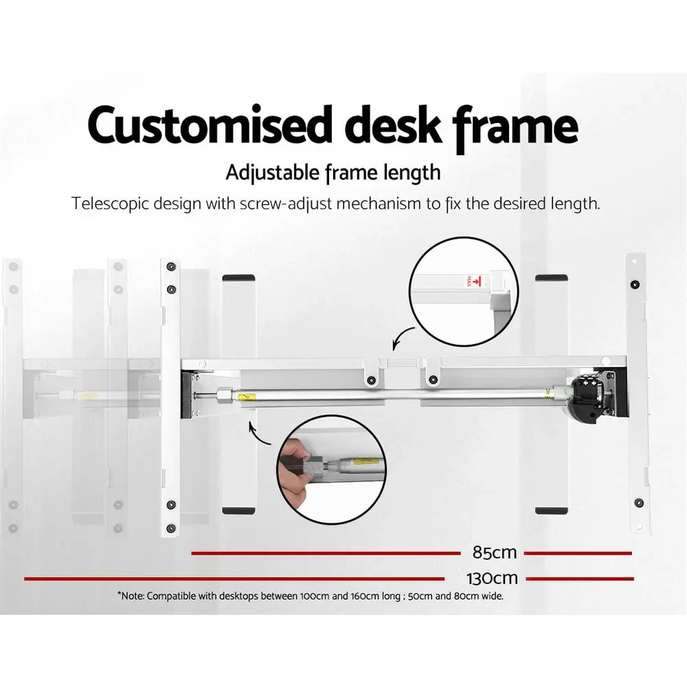 Artiss Standing Desk Motorised Sit Stand Desks White 140CM