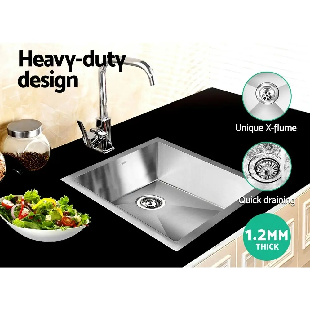 Cefito Kitchen Sink 45X39CM Stainless Steel Basin Single Bowl Laundry Silver