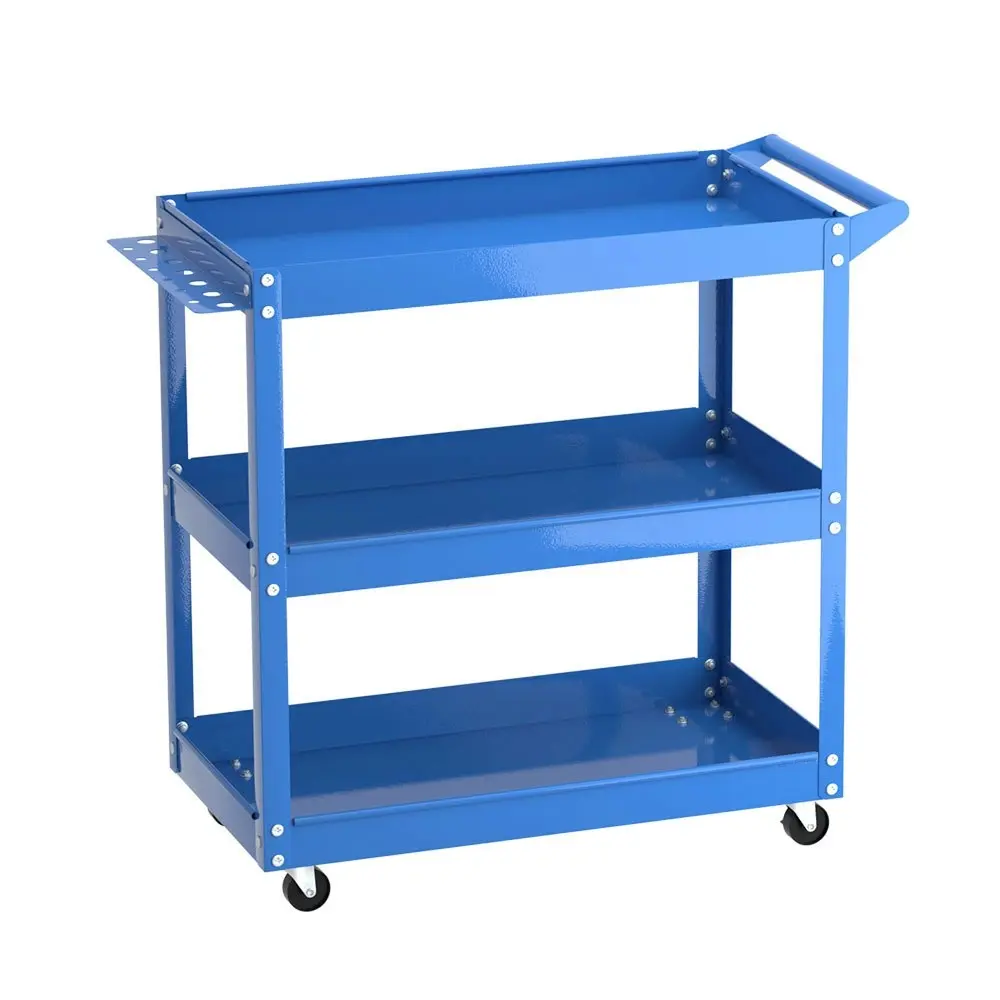 Giantz 3-Tier Tool Cart Trolley Workshop Garage Storage Organizer Blue