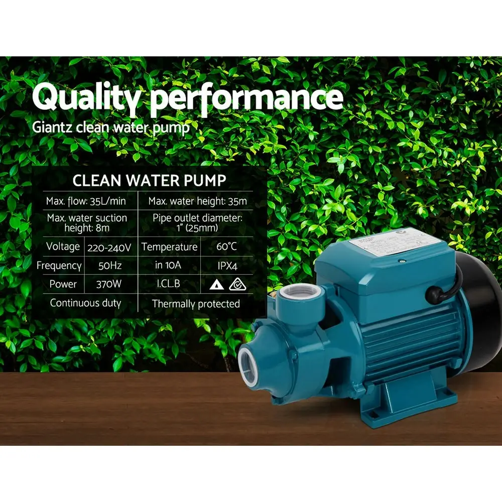 Giantz Peripheral Water Pump Garden Boiler Car Wash Electric Irrigation QB60