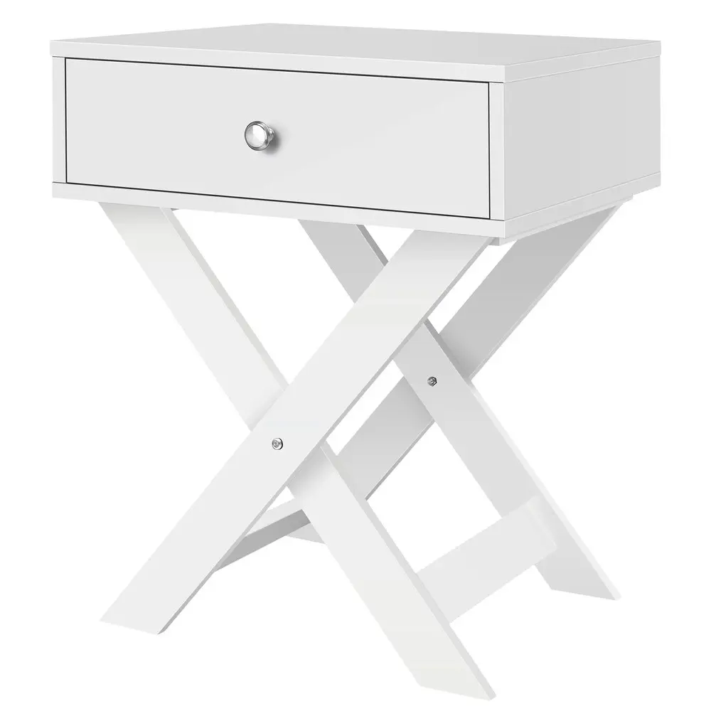 Alfordson Bedside Table X-leg White