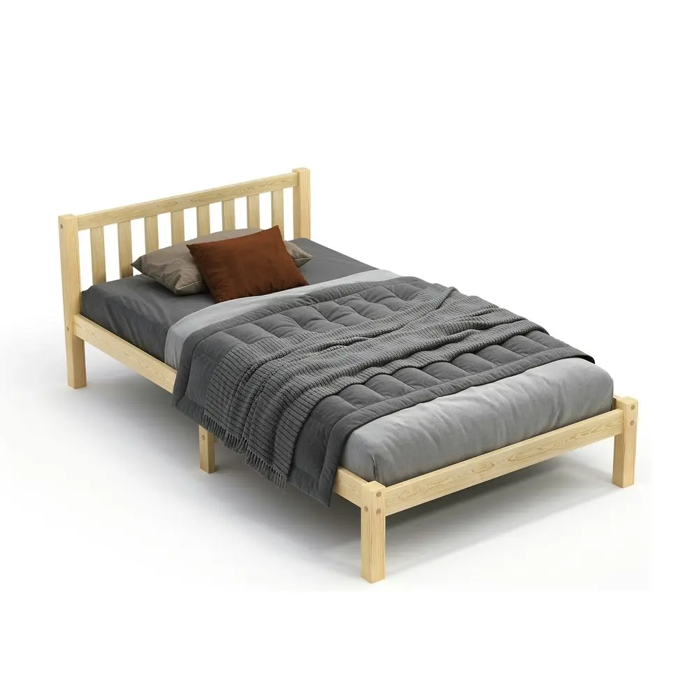 Alfordson Wooden Bed Frame King Single Mattress Base Natural