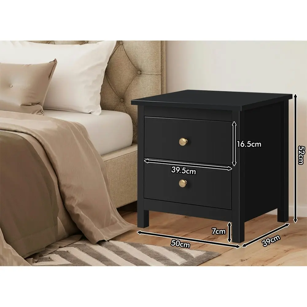 Alfordson Bedside Table - Hamptons Black