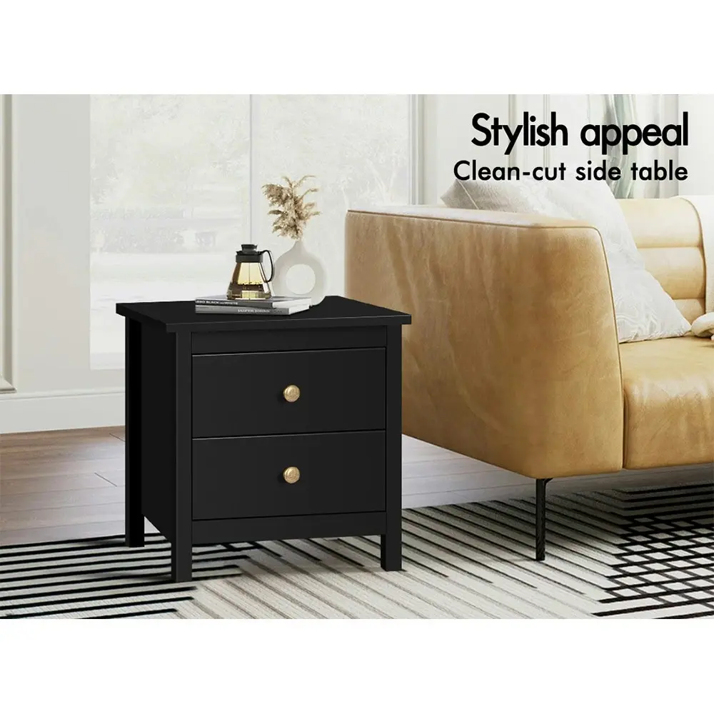 Alfordson Bedside Table - Hamptons Black